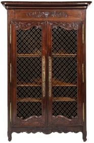 French Provincial Carved Oak Bookcase
