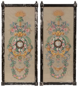Pair of Antique French Wallpaper Panels