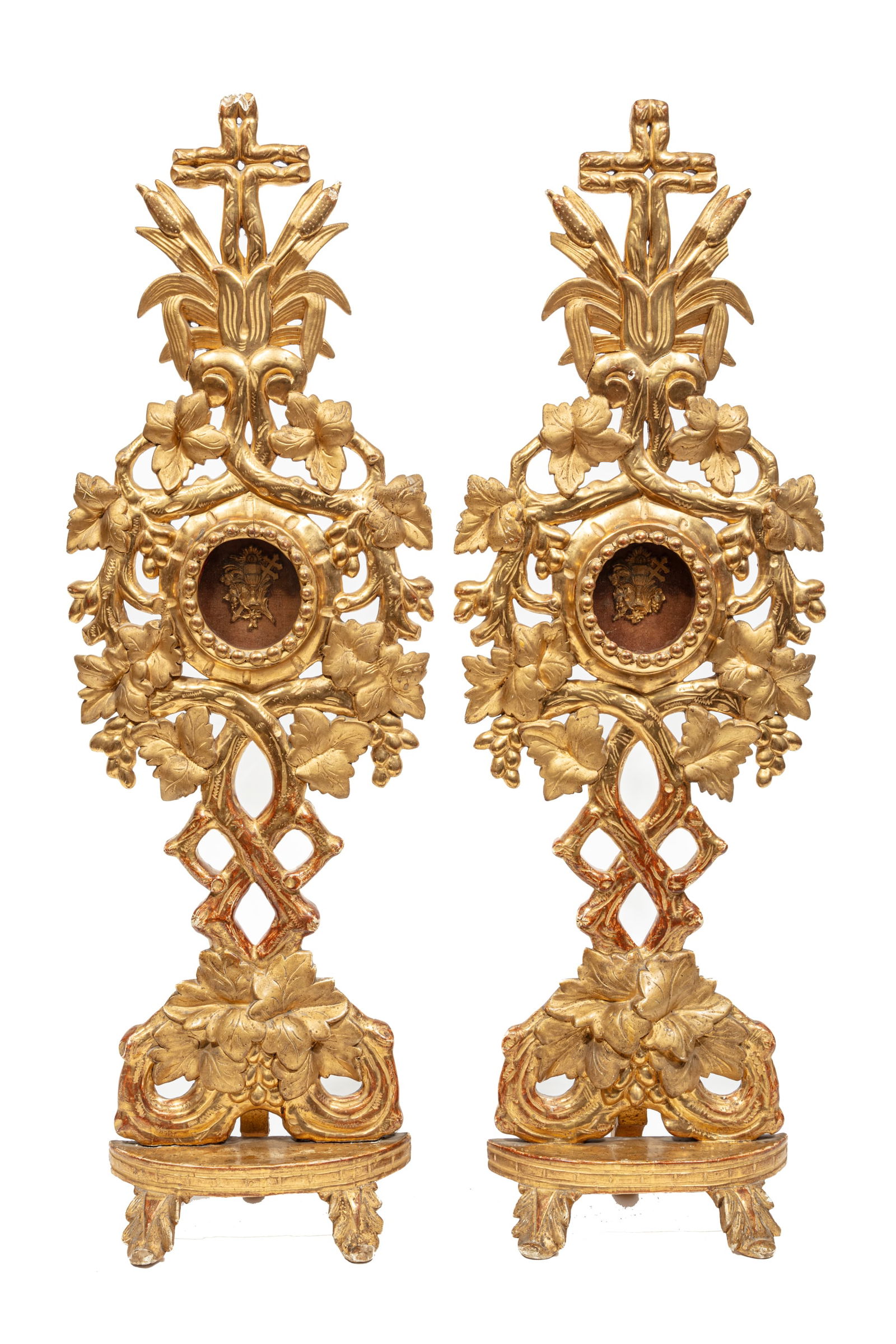 Pair of Antique French Giltwood Monstrances/Reliquaries (1 of 4)