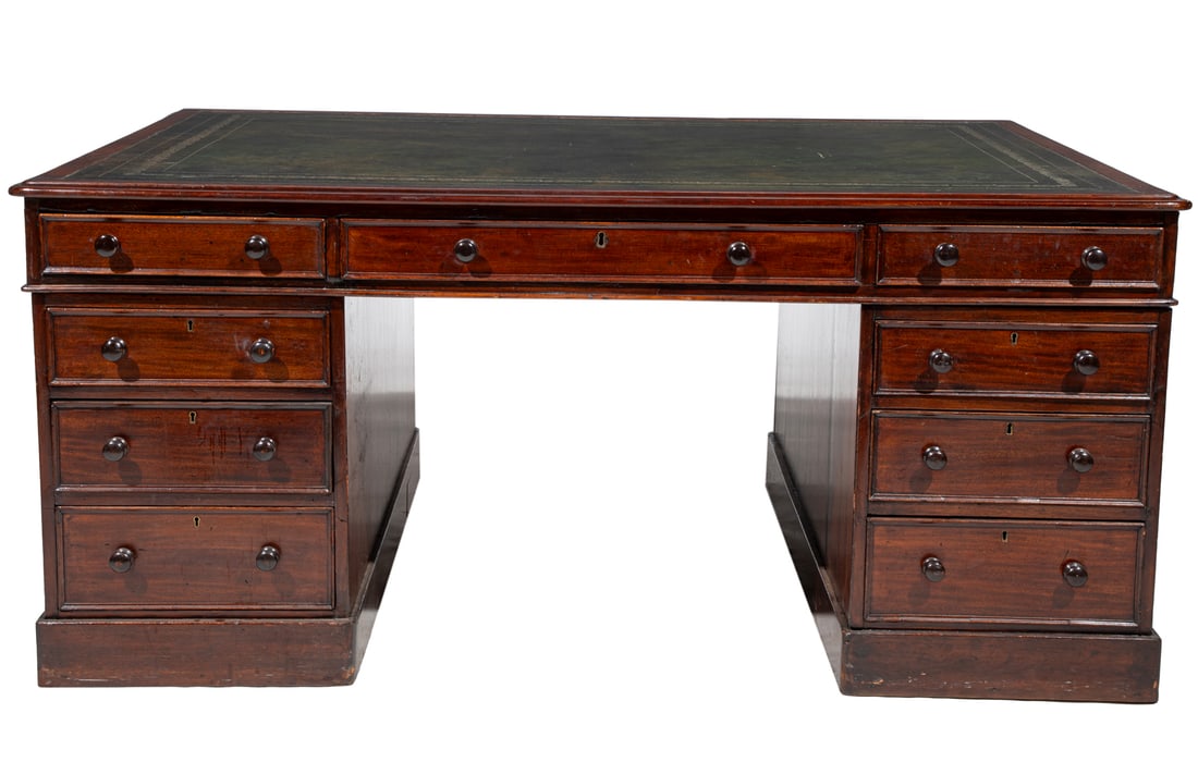 Georgian Mahogany Partner's Desk (1 of 4)