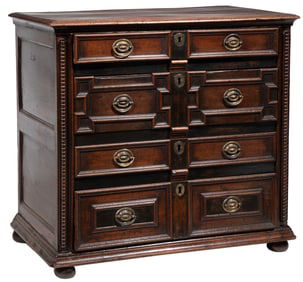 Jacobean-Style Carved Oak Chest of Drawers