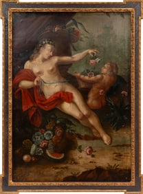 Continental School 19th c., "Venus and Cupid", oil on canvas