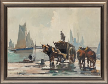 Lucien-Victor Delpy, French 1898-1967, ?Marins-Paysans de la mer ? Concarneau?, oil on canvas
