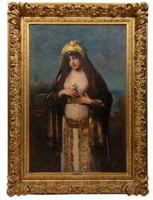 Adolphe Weisz, Hungarian/France 1838-1900, "Portrait of a Beautiful Lady", oil on canvas