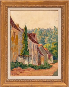 Léo Gausson, French 1860-1944, "Un Petit Village", oil on board