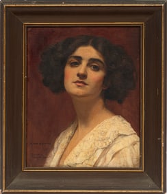 Albert Henry Collings, British 1869-1947, "Portrait of a Lady", oil on canvas board