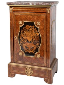 Napoleon III Bronze Mounted Kingwood Parquetry and Rosewood Marquetry Side Cabinet