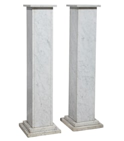Pair of Continental Marble Square Pedestals