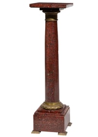 Napoleon III Gilt Bronze Mounted Red Griotte Marble Pedestal