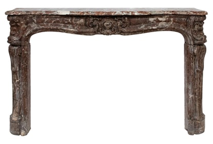 Antique French Rouge Marble Mantel