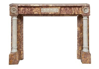 Fine Antique French Violet Brocatelle Marble Mantel