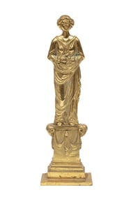 American Neoclassical Brass Figural Doorstop