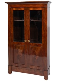 Empire-Style Carved Figured Mahogany Biblioth?que