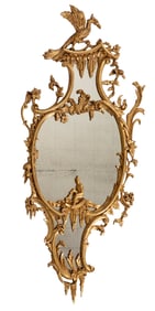 Antique Chinese Chippendale-Style Giltwood Mirror