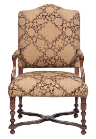 Italian Renaissance-Style Carved Walnut Armchair