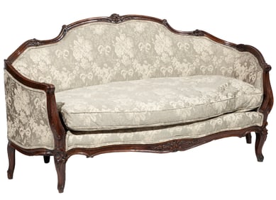 Italian Rococo-Style Carved Walnut Settee