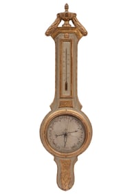 Antique French Gilt and Painted Barometer