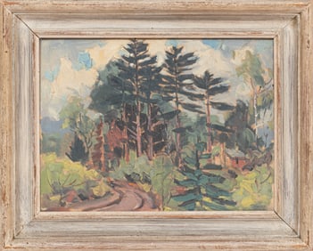 Morris Henry Hobbs, American/Louisiana 1892-1967, "Studio in MacDowell Colony, New Hampshire?, oil