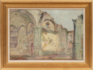 William Woodward, American/Louisiana 1859-1939, "Mission of Capistrano, California", oil on canvas