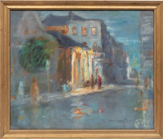 Charles Whitfield Richards, American/Louisiana 1906-1992, ?French Quarter at Night?, oil on canvas