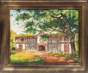 Robert Malcolm Rucker, American/Louisiana 1932-2001, "Afton Villa", watercolor on paper mounted on