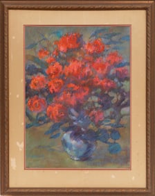 Don Wright, American/Louisiana 1938-2007, ?Still Life of Vase of Flowers?, pastel on paper