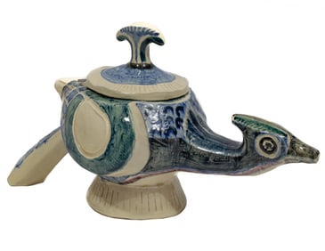 Shearwater Art Pottery "Blue Jay" Pitcher