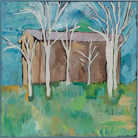 Rise Delmar-Ochsner, American/Louisiana 1944-2025, ?White Trees?, oil on canvas
