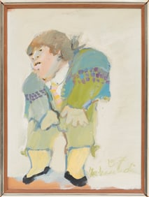 José-Maria Cundín, Spanish/Louisiana b. 1938, "Untitled: Male Figure", oil on illustration