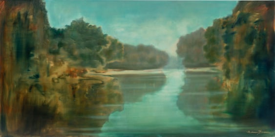 Melissa Bonin, American/Louisiana b. 1960, "L'Echo", oil on gallery-wrapped canvas
