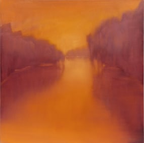 Melissa Bonin, American/Louisiana b. 1960, "Bayou at Sunset", oil on gallery-wrapped canvas
