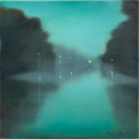 Melissa Bonin, American/Louisiana b. 1960, "Let Go & Let Green II", oil on gallery-wrapped canvas