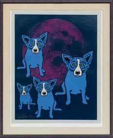 George Rodrigue, American/Louisiana 1944-2013, "Purple Moon", silkscreen
