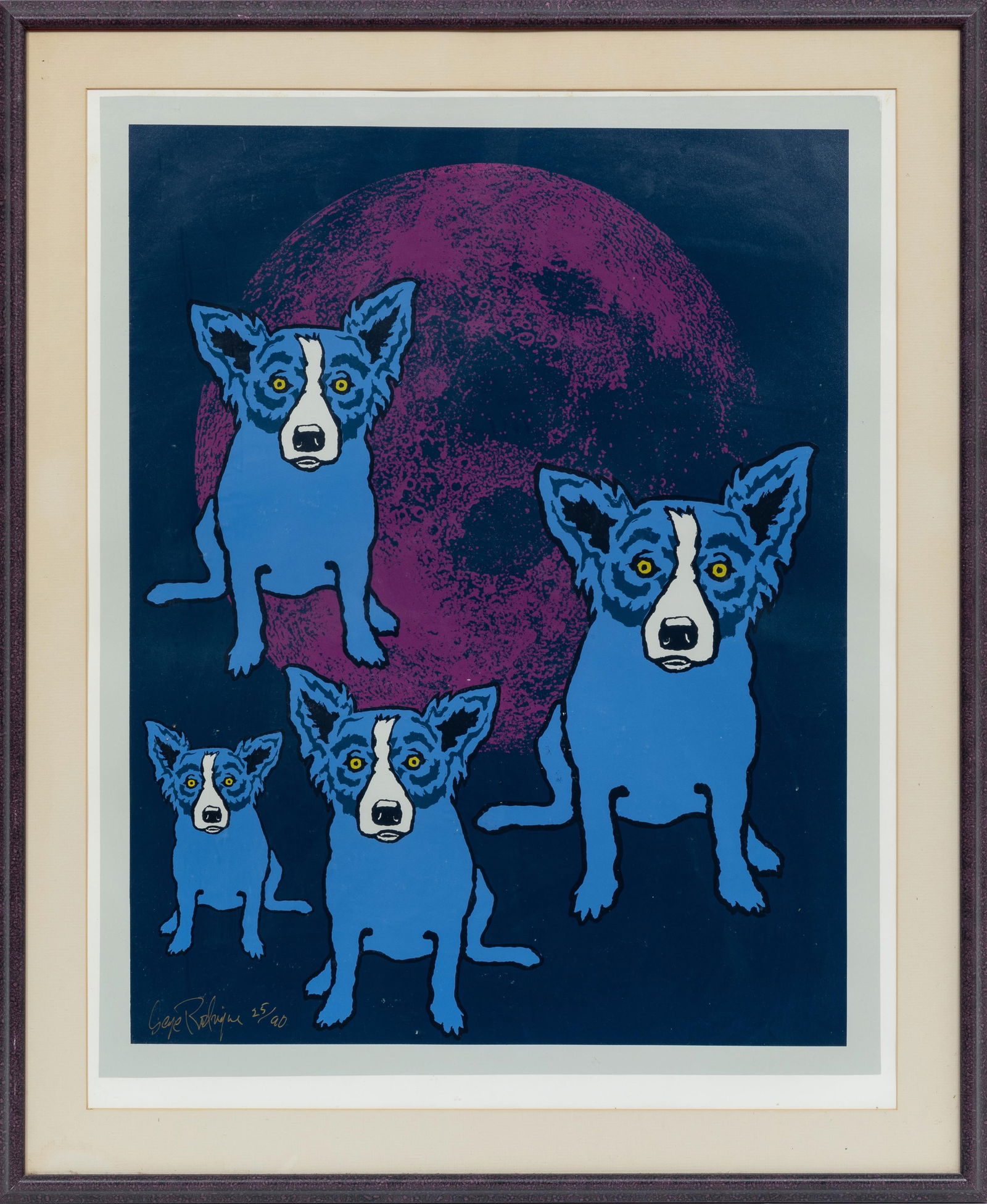 George Rodrigue, American/Louisiana 1944-2013, "Purple Moon", silkscreen (1 of 4)
