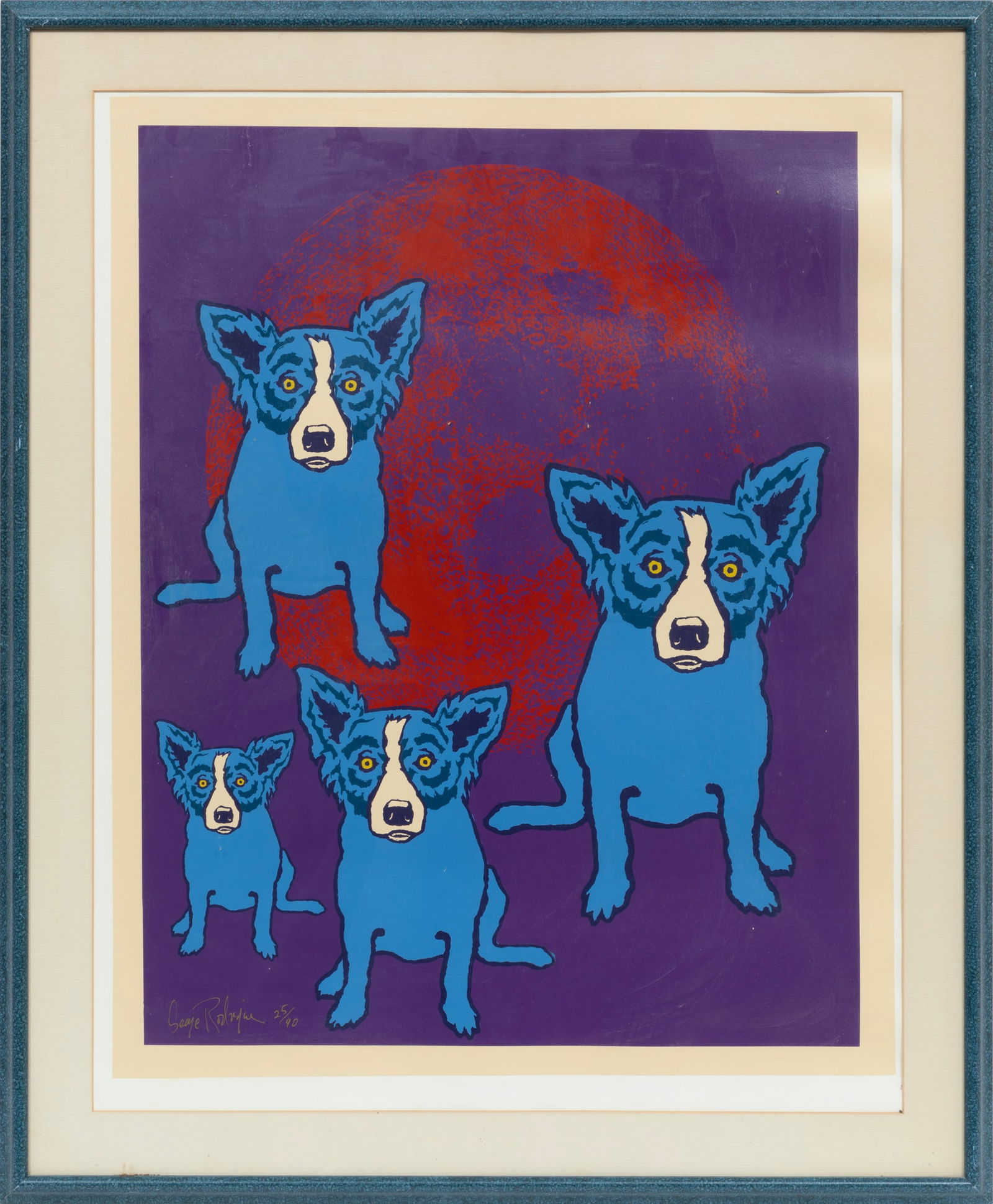 George Rodrigue, American/Louisiana 1944-2013, "Red Moon", silkscreen (1 of 12)