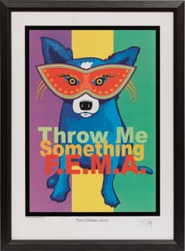 George Rodrigue, American/Louisiana 1944-2013, "Throw Me Something F.E.M.A.", silkscreen