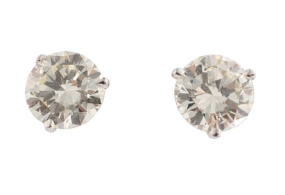 Pair of 18 kt. White Gold and Diamond Martini Stud Earrings
