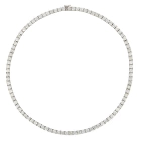14 kt. White Gold and Diamond Tennis Necklace