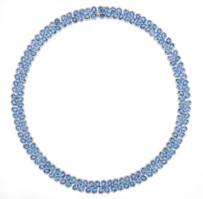 Platinum, Sri Lankan Sapphire and Diamond Necklace