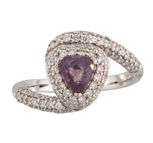 Platinum, Kashmir Sapphire and Diamond Ring