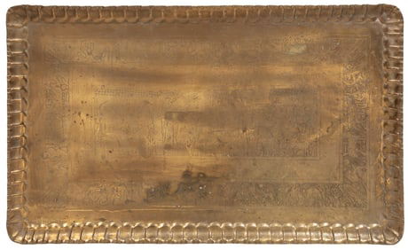 Egyptian Revival Figural Brass Tray