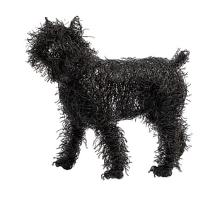 Contemporary Wire Sculpture of a Portuguese Water Dog