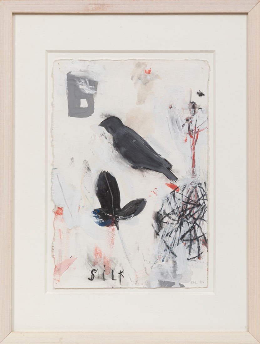 Stephanie Brody-Lederman, American/New York b. 1939, "Silk", acrylic and graphite on paper: Stephanie Brody-LedermanAmerican/New York, b. 1939"Silk"acrylic and graphite on paper1993, initialed and dated lower right, titled lower center, signed, titled, dated and inscribed on backing board, f