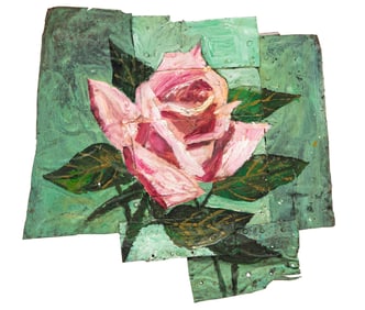 Tom Judd, American/Pennsylvania b. 1952, "Rose", oil, metal, nails and wood