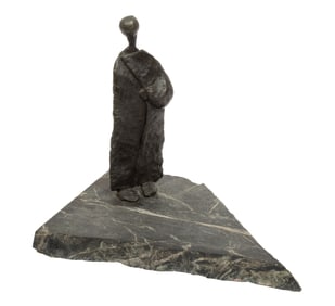 Lucille Orzach, American/New York 1922-2020, "Figure", bronze and marble