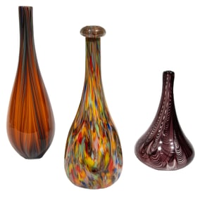 Three Art Glass Vases