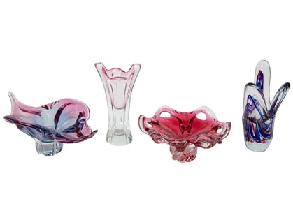 Four Pieces of Handblown Art Glass