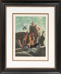 Roberto Matta, Chilean 1911-2002, "La Danse de la Mort (Planche 3)", etching with aquatint