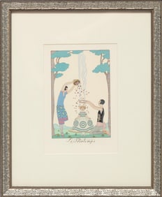 George Barbier, French 1881-1932, "L'Escarputette", 1923, "S?r?nade", 1923, "Au Polo", 1923,