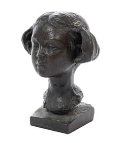 Drago Marin Predrag Cherina, Croatian/Australia b. 1949, "Bust of a Young Girl", bronze